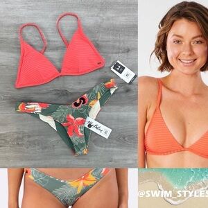 ☀️RIP CURL☀️ PREMIUM SURF BANDED FIXED TROPIC COAST SKIMPY REVERSIBLE BOX